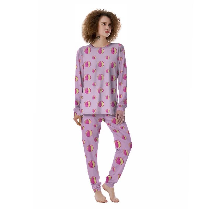 Volleyball Pastel Print Pattern Women's Pajamas