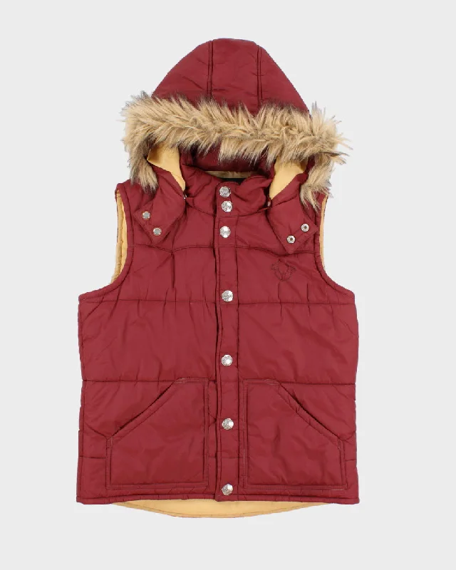 Y2K 00s True Religion Faux Fur Puffer Vest - M