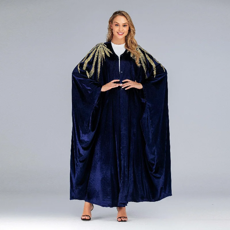 6174#Muslim Batwing Sleeve Fashion Dress Caftan Abaya