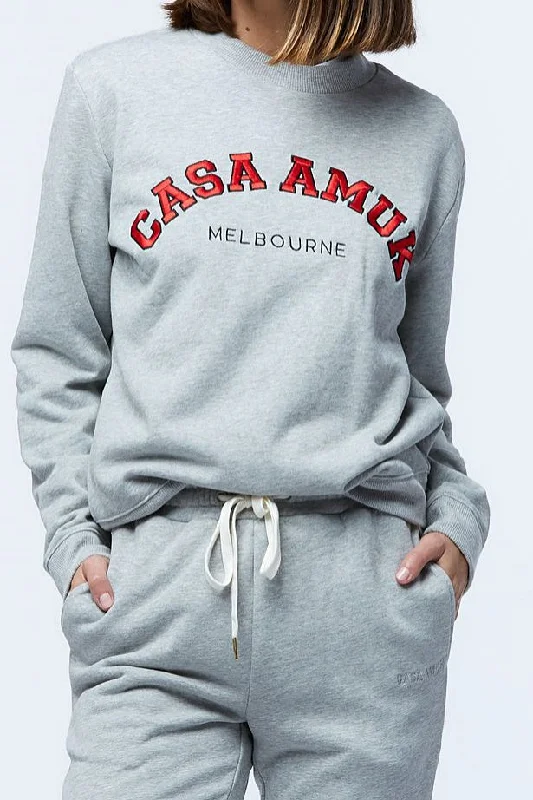 Casa Amuk WOMENS VARSITY SWEAT - GREY MARLE