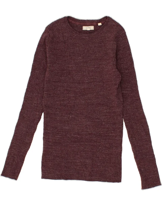 FAT FACE Womens Boat Neck Jumper Sweater UK 8 Small Maroon Cotton