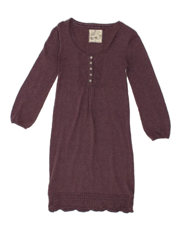 FAT FACE Womens Jumper Dress UK 6 XS Purple