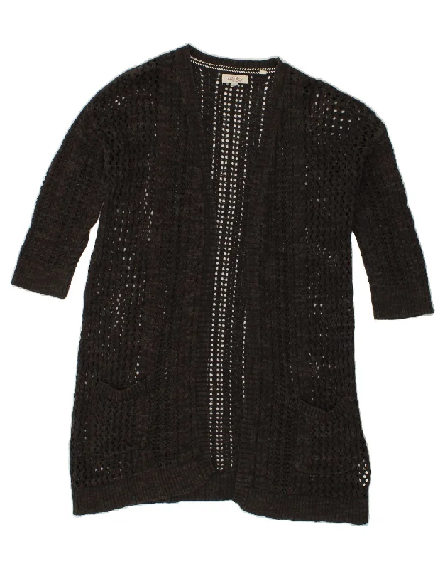 FAT FACE Womens Oversized Crochet Cardigan Sweater UK 10 Small Black