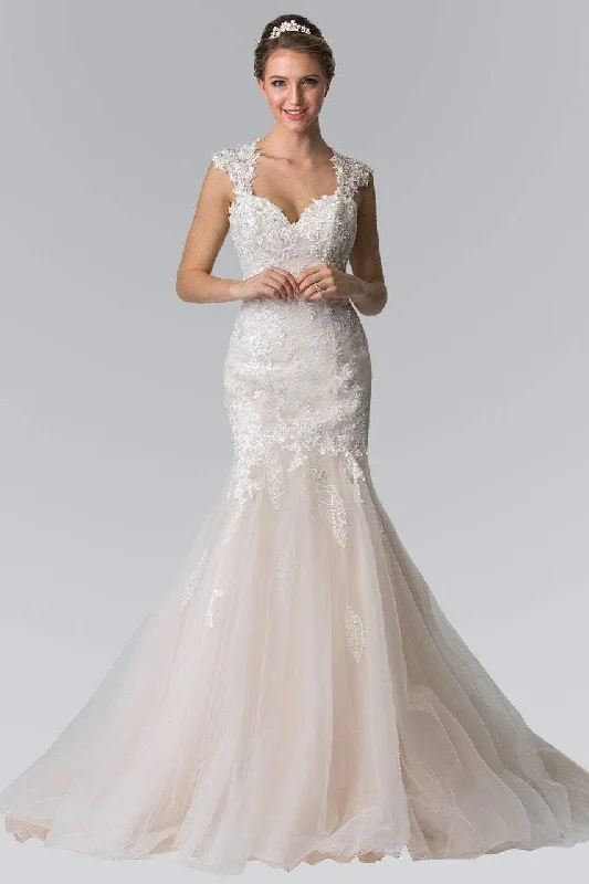 Elizabeth K Bridal - GL2367 Beaded Lace Sweetheart Organza Mermaid Wedding Gown