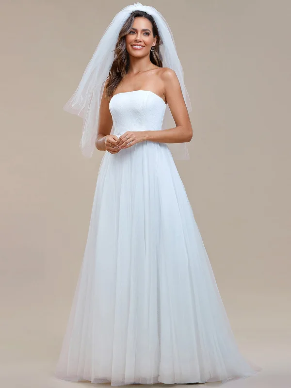 Simple Off Shoulder Mesh Wholesale Wedding Dresses