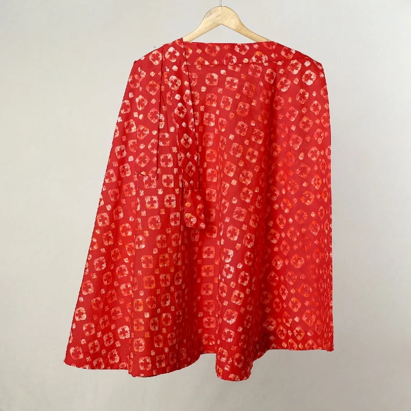 Red - Hand Batik Printed Cotton Wrap Around Skirt 23