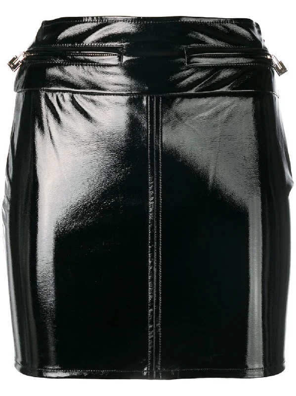 varnished mini skirt