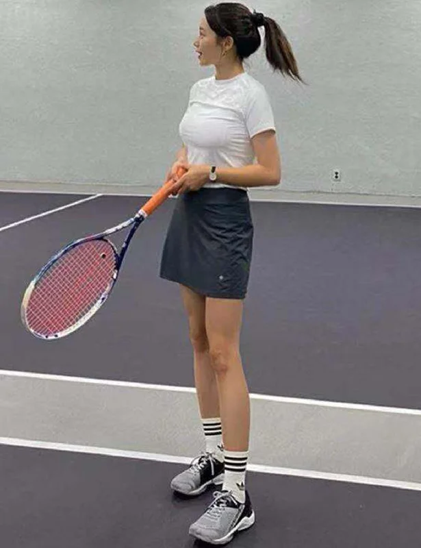 Athletic Tennis Golf Skort with Pockets Shorts shadowcharcoal ins_yoga