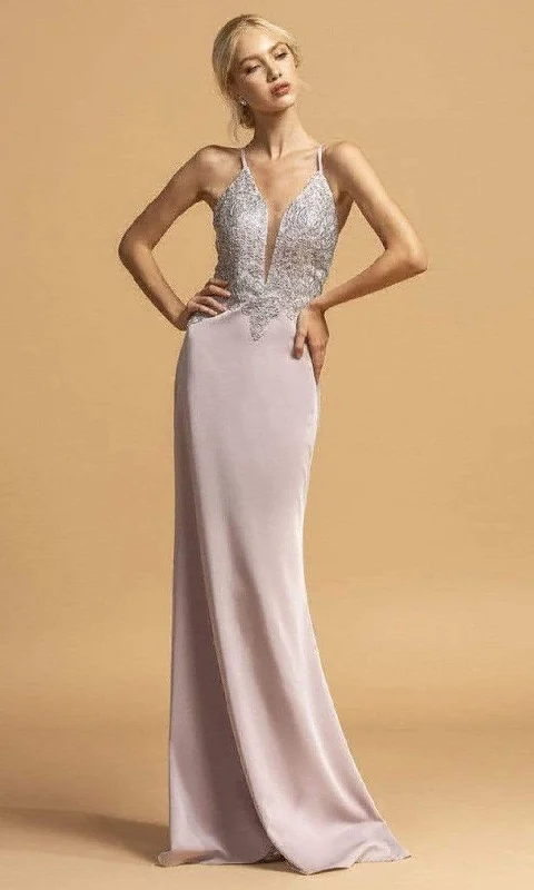 Aspeed Design - L2184 Cross Back Sheath Evening Dress