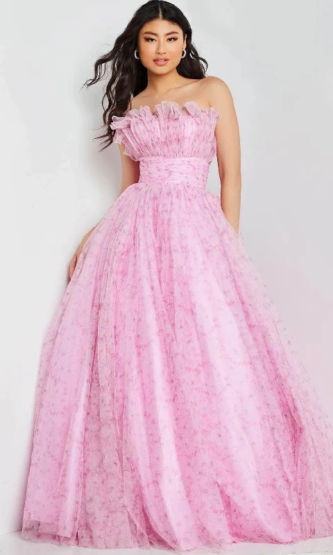 JVN by Jovani JVN26209 - Ruffled Neck Strapless Ballgown