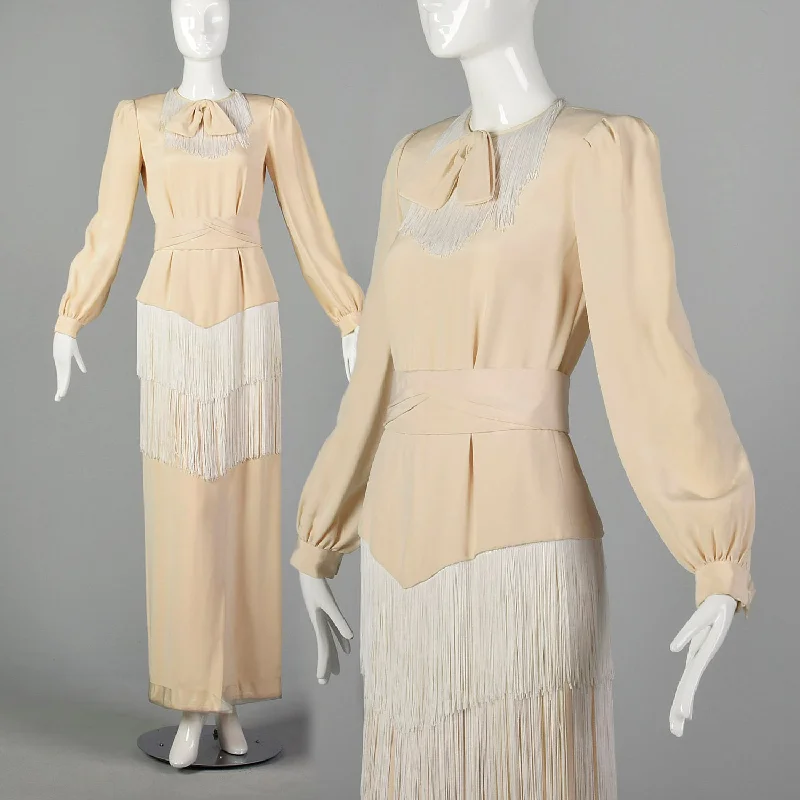 1969 André Laug for Audrey Hepburn Fringe Gown