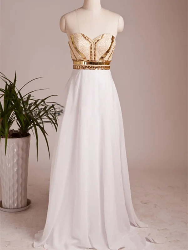 A Line Sweetheart Neck Floor Length Prom Dresses, Dresses For Prom