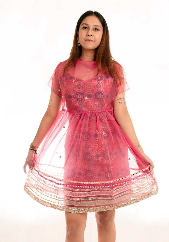 AADYA Pink Benarasi Dress