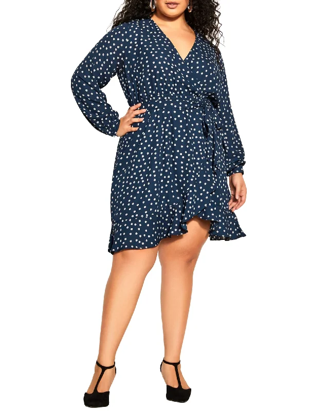 Amber Spot Dress | Navy/Silver Grey