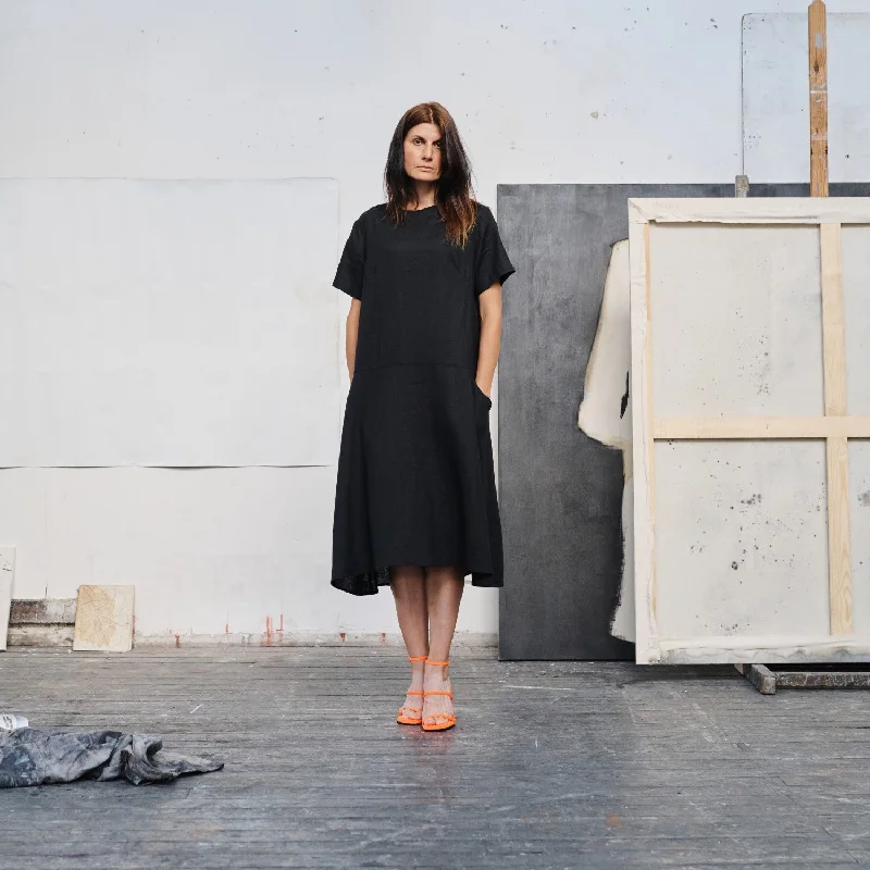 Black Linen Speedwell Dress