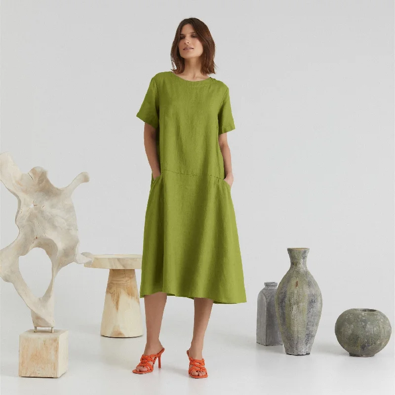 Cardamom Seed Linen Speedwell Dress