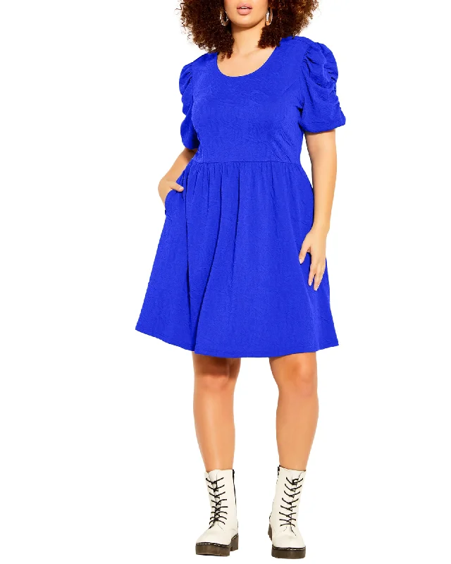 Claire Textured Dress | Cobalt