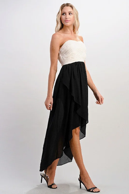 Cristal Pleated Hi Low Dress