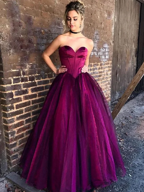 Custom Made Sweetheart Neck Purple/Red Prom Gown, Purple/Red Prom Dresses, Formal Dresses