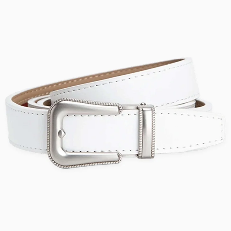 Dakota White Dress Ratchet Belt 1" Strap [25mm]