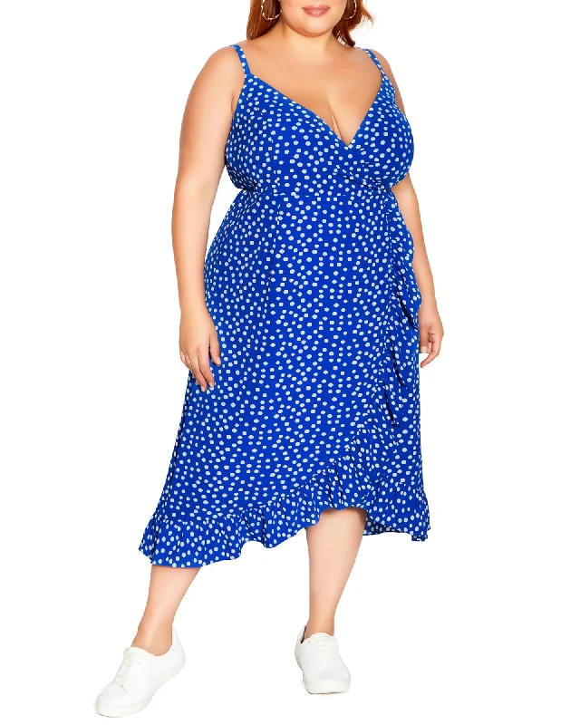 Dream Wrap Dress | Cobalt / White