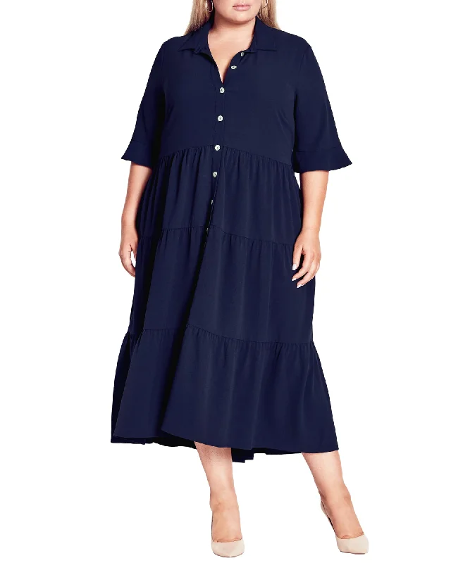 Elise Tiered Dress | Navy