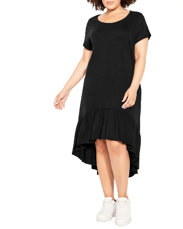 Ella Ruffle Dress | Black