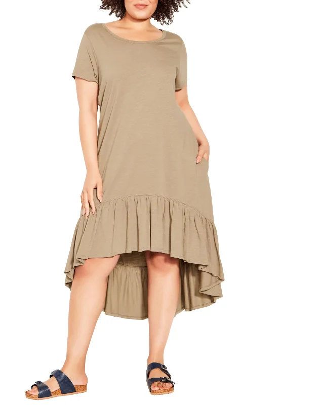 Ella Ruffle Dress | Brown