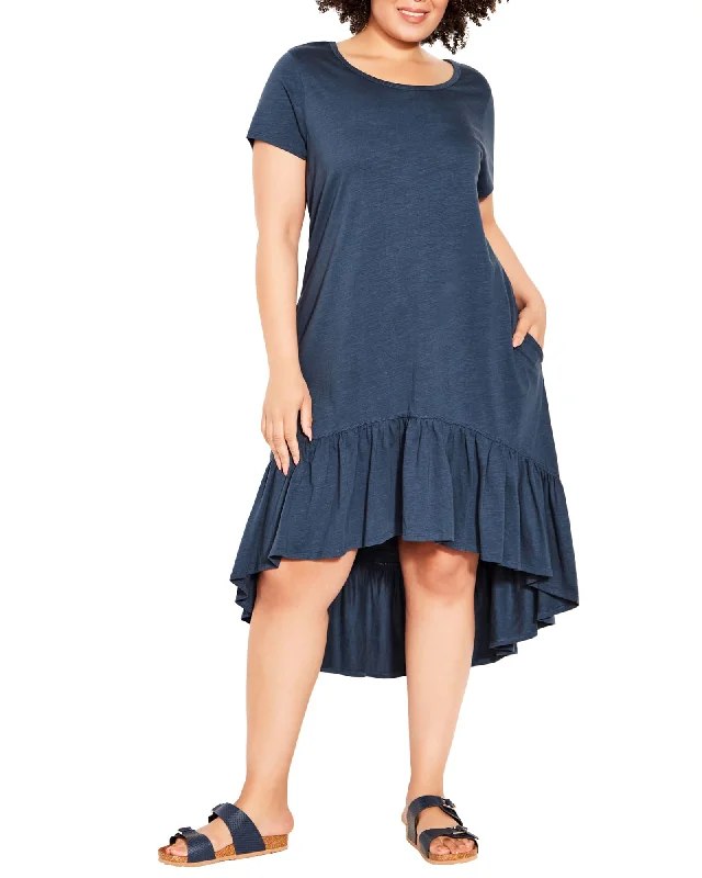 Ella Ruffle Dress | Charcoal Grey