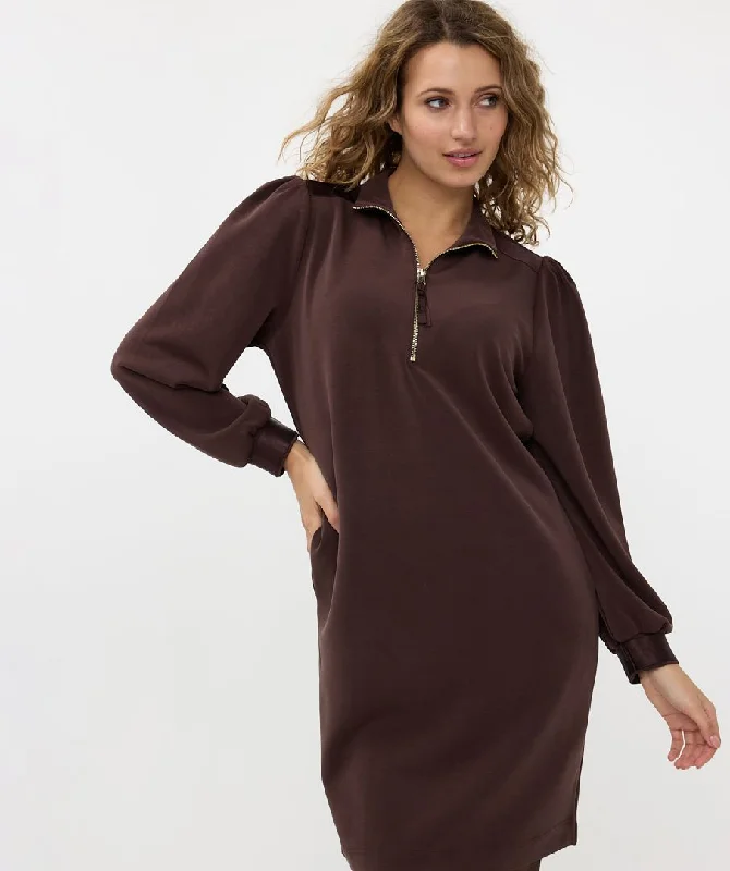 Modal Zip Dress (Chocolate)