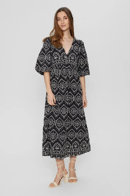 Evelyn Contrast Dress Caviar