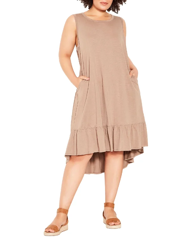 Evie Ruffle Dress | Brown