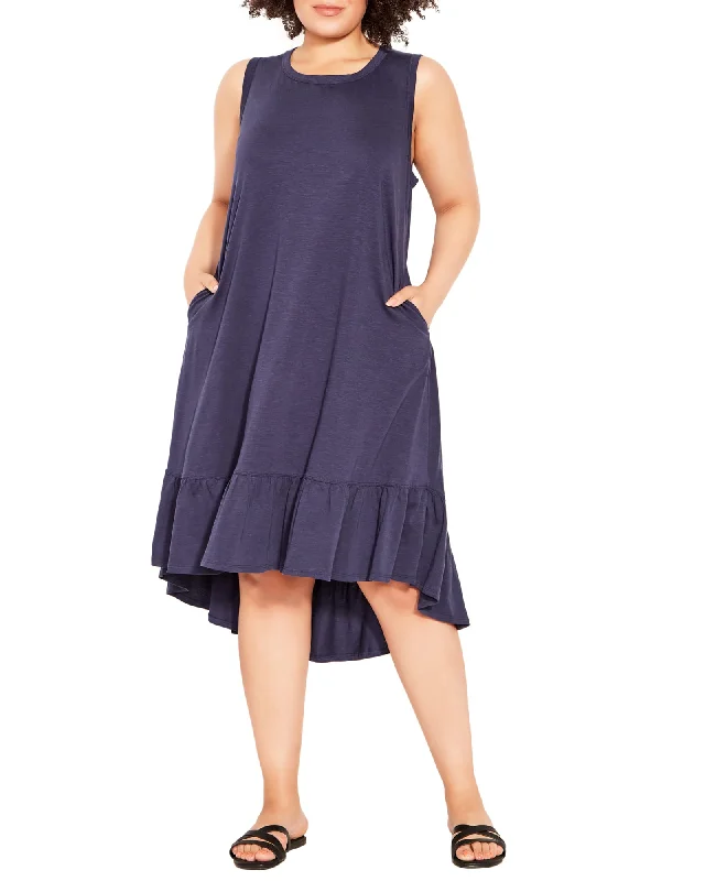 Evie Ruffle Dress | Navy