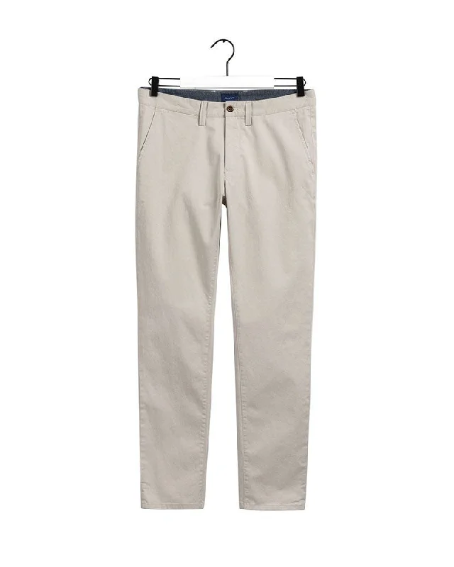 Hallden Slim Fit Twill Chinos - Putty