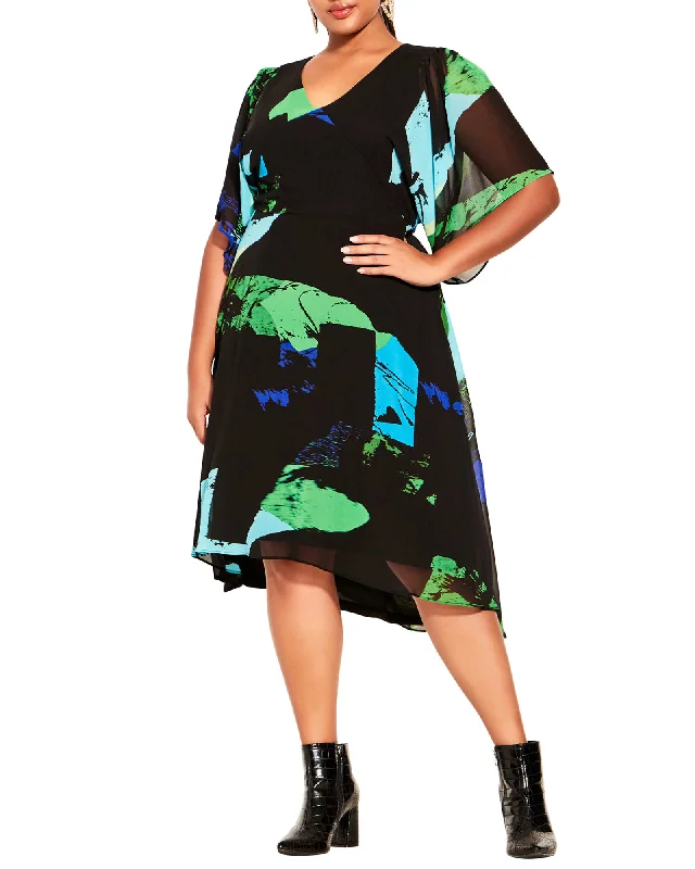 Ingrid Dress | Black / Kelly Green