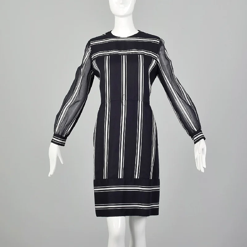 Large Suzy Perette Navy and White Striped Dress