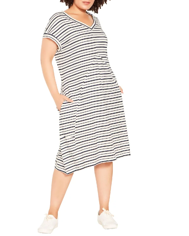 Lilly Striped Dress | Ivory / Black