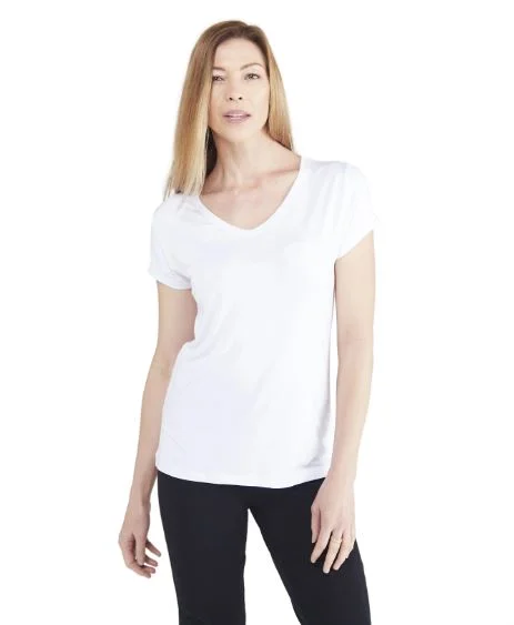 Lotus V-Neck Tee - White