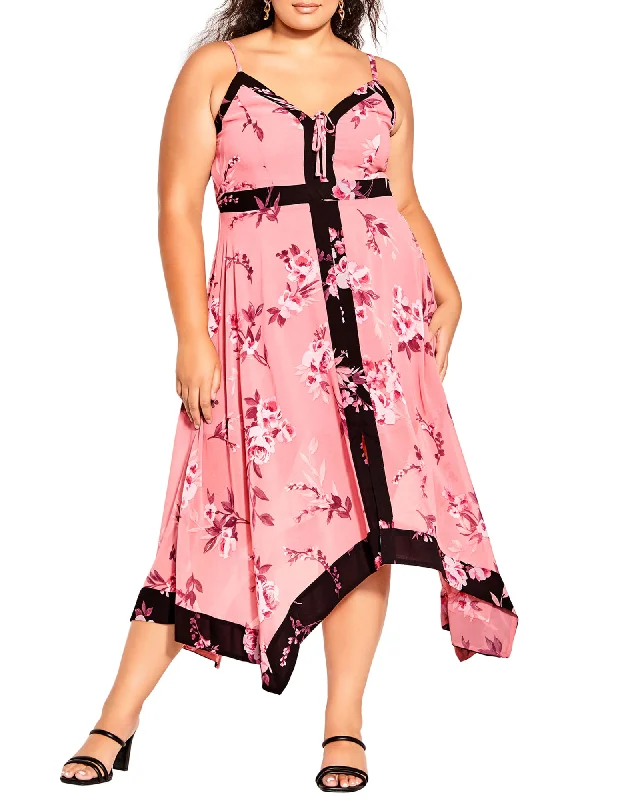 Maria Pretty Roses Dress | Pink / Black