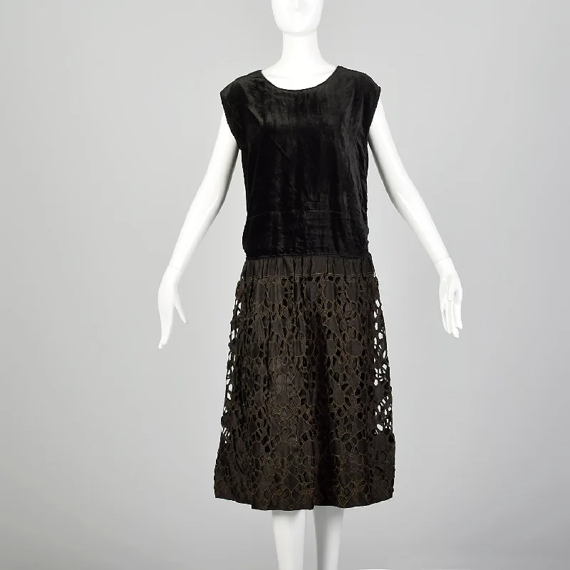 Medium 1920s Black Drop Waist Dress