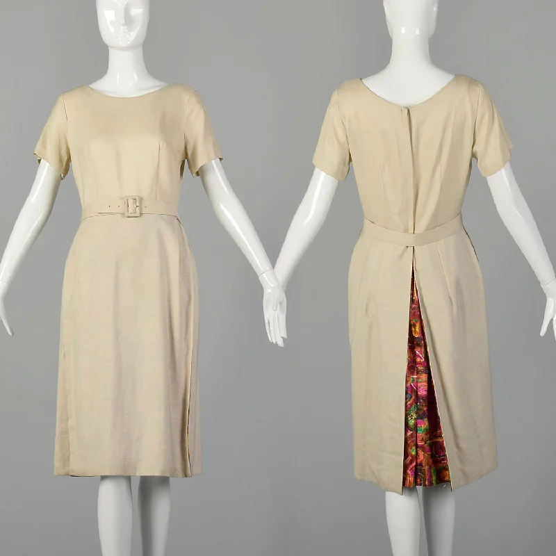 Medium 1960s Tan Cotton Dress