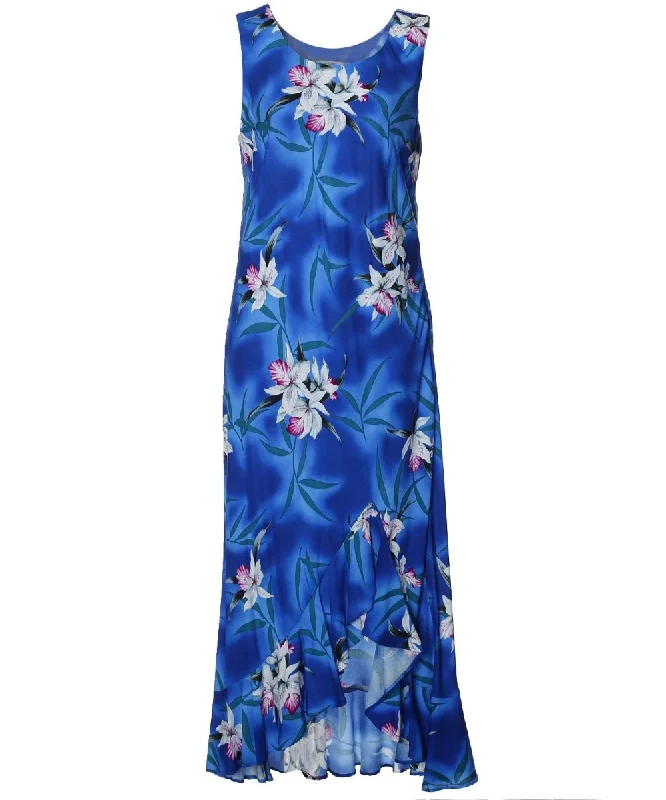 Midnight Orchid Hawaiian Dress