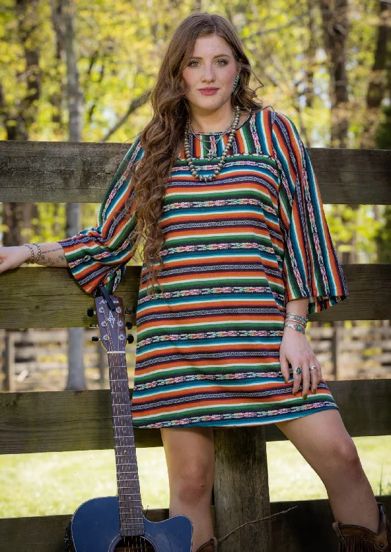 Montana Aztec Bell-Sleeve Dress