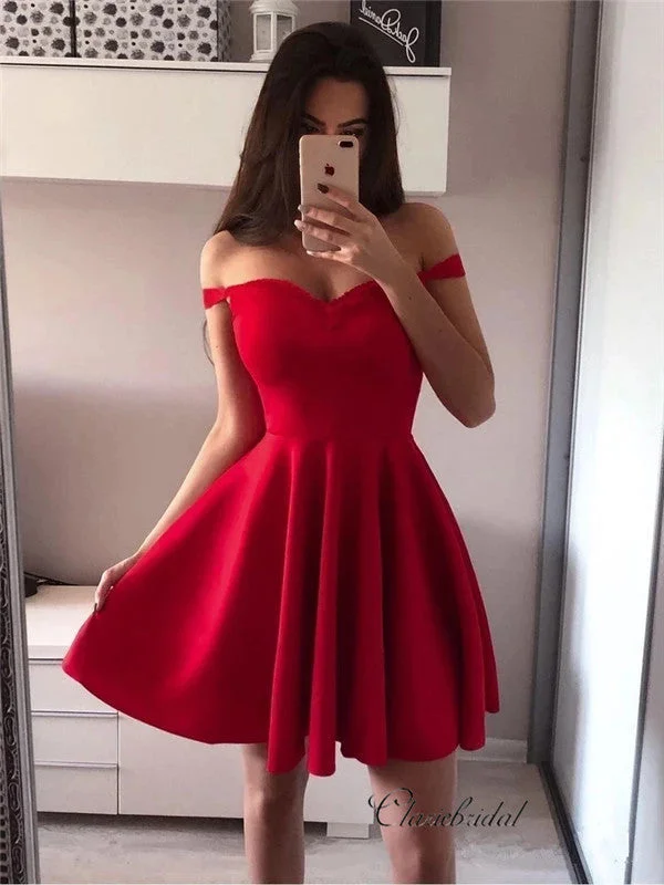 Off The Shoulder Homecoming Dresses, Cheap Homecoming Dresses