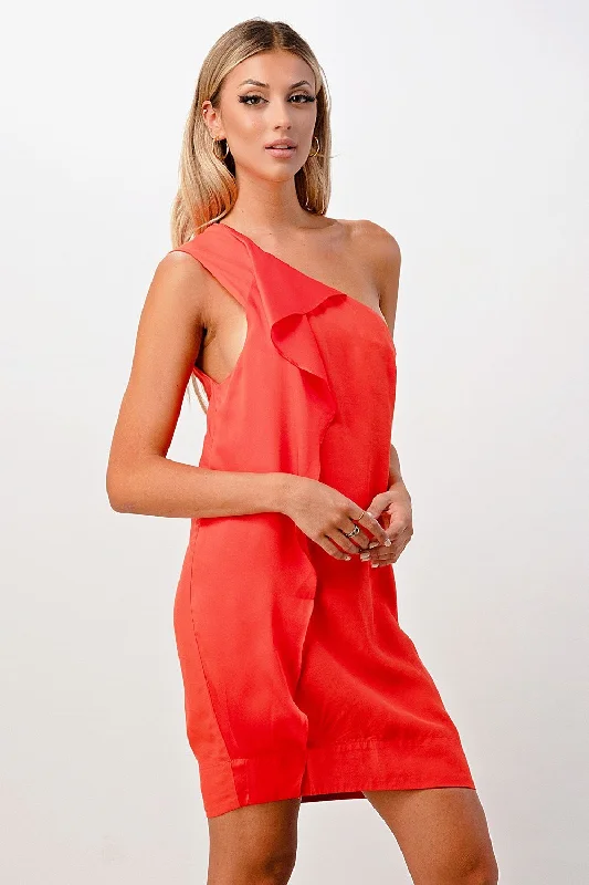 One Shoulder Ruffle Dress