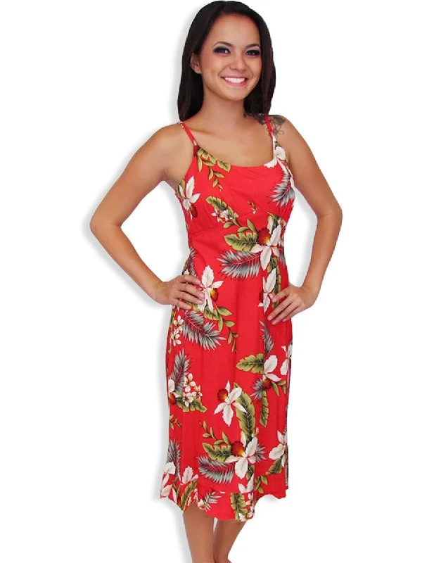 Red Hawaiian Dress Hanapepe Slip Design