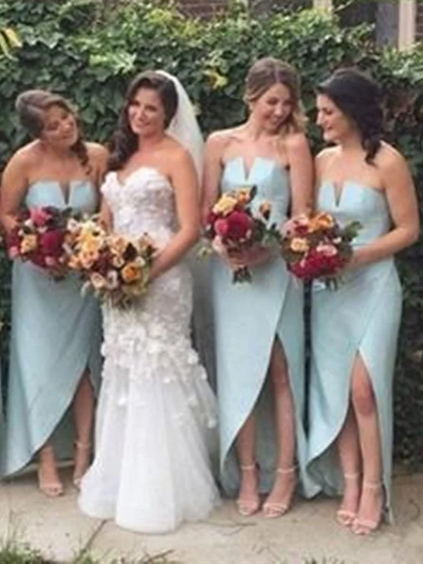 Simple 2020 Bridesmaid Dresses, Strapless Bridesmaid Dresses