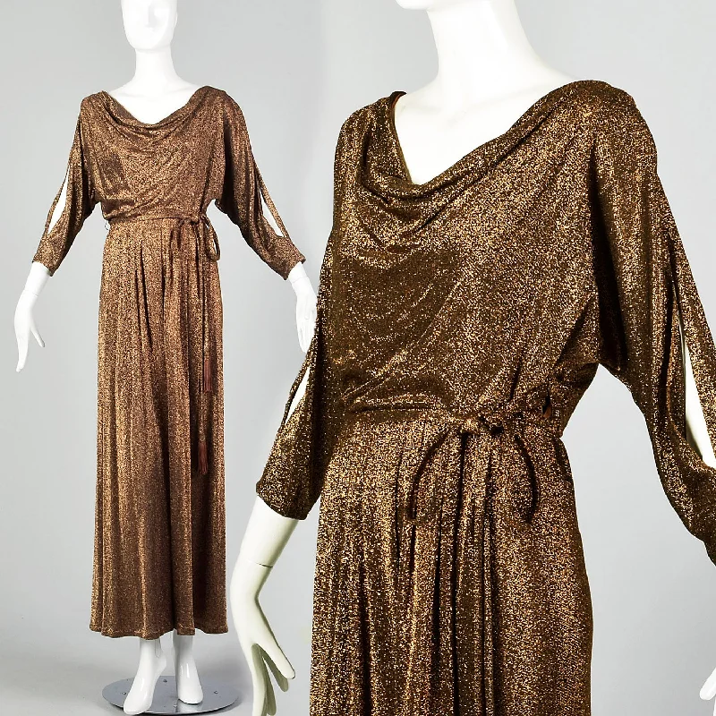 Small 1970s Bronze Lurex Dress