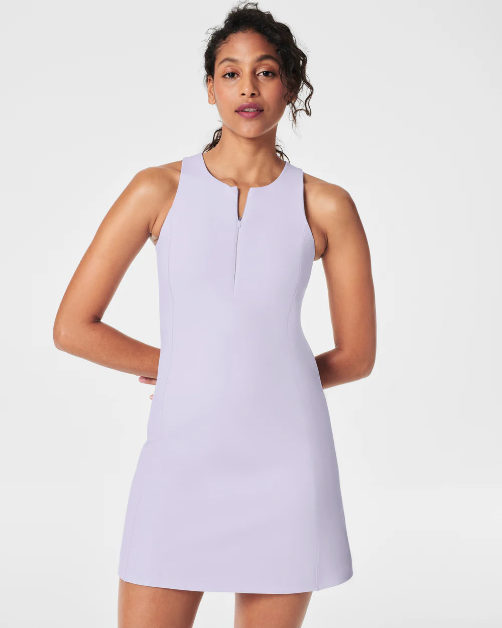 The Get Moving Zip Front Dress (Violet Air)