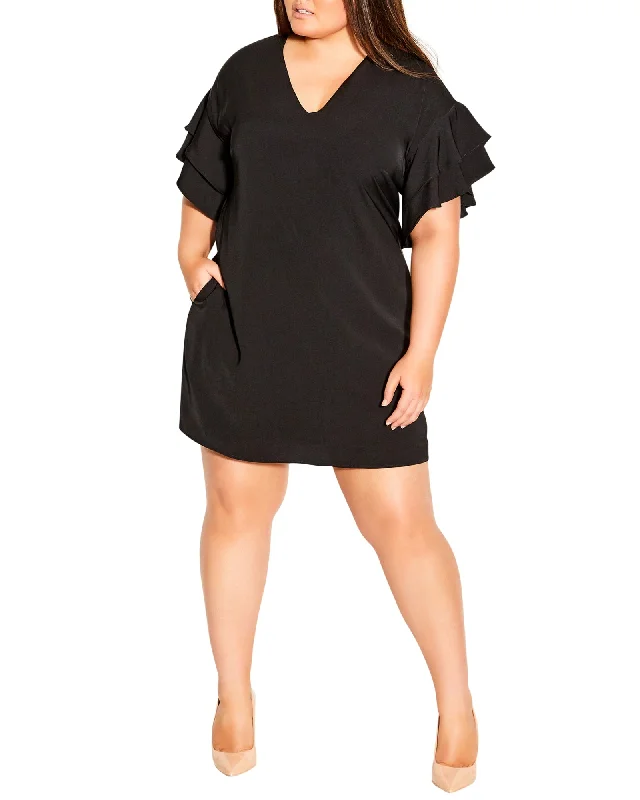 Sunny Double Frill Dress | Black